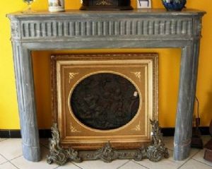 Fireplace with daisies